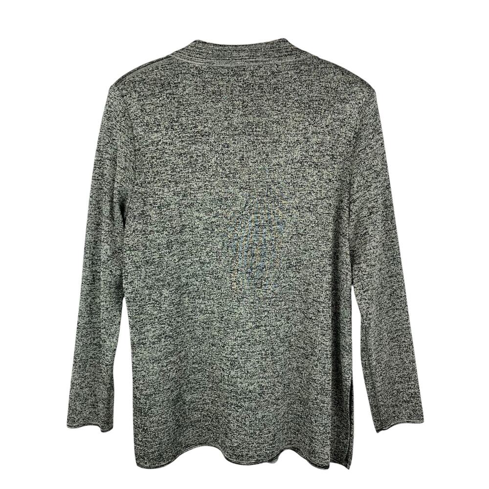Exclusively Misook Cardigan Open Front Gold Black Metallic Long Sleeve Women's L - Picture 6 of 6